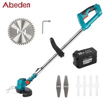 ABEDEN 전기 잔디 트리머 깎는 기계 MAKITA 18V 리튬 이온 무선 잡초 브러시 커터 키트 교체 블레이드가있는 정원 도구, CHINA|With Battery Set