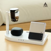 4in1 무선 충전기 LED 시계 감성 인테리어 아이폰 갤럭시 고속 충전기 루니스, 서포트41 충전기 (화이트_삼성용)