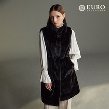 유로컬렉션 [블랙그라마 컬렉션] 휘메일 풀스킨 밍크 롱 베스트