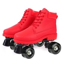 인라인 스케이트 카모플라쥬 쿼드 롤러 스케이트 휠 여성 색 더블 로우 신발 슬라이딩 스니커즈 유럽 사이, 16 Black Wheel 06_03 38