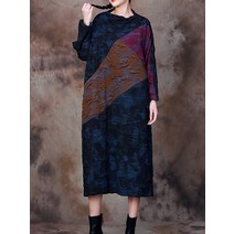 달빛에물들어 디자이너 주름 배색 원피스 a373066