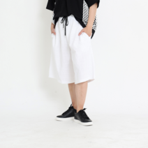 아이유즈 NOB NOB A라인 치마 여름 린넨 와이드 버뮤다 팬츠