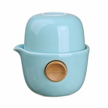 일롱 쾌객 품평배 1인 일인 여행용 차호 찻잔 티 다기 125ml 세트, 아쿠아개
