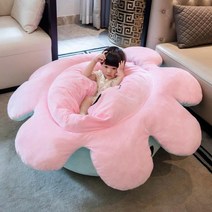 대형 문어 쿠션 거실 소파 쿠션 어린이 빈백, 직경 90cm+노란색 오렌지색