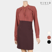 [비비드 시크릿가너] [VIVID SG][VIVID SG] 비즈장식 스탠카라 블라우스 VS