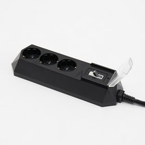아이정 4000W 고용량 대용량 고전력 과부하차단 3구 블랙 멀티탭, 1개, 1.5M