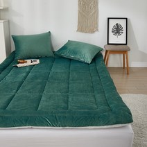 [다올]침대패드보다 토퍼 5cm 두께 고밀도 극세사 매트리스 이불 침대토퍼 슈퍼싱글/퀸, 블랙