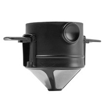 커피 필터 휴대용 스테인레스 스틸 접이식 드립 커피 티 홀더 재사용 가능한 차 주입기 및 스탠드 커피 드립퍼 easy clean, 검은색