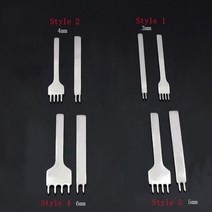가죽 수동 피할기 구멍 펀치에 대한 간격 펀치 도구 도구 레이싱 스티칭 바느질 공예, 4mm 2 갈래