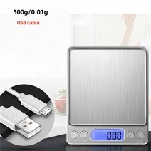 주방전자저울 미니전자저울 가정용전자저울 디지털 주방 미니 포켓 정밀 보석 전자 저울 무게 골드 그램 백라이트 LCD 디스플레이, [08] 500g 0.01g USB