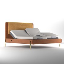 꿀잠 모션베드 전동베드 침대 리클라이너침대 전동 모션, 1800mm*2000mm, 조립식 선반, 카라멜+스플릿 리프트+15cm 매트리스 포함