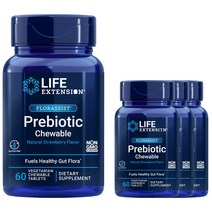 라이프익스텐션 플로라시스트 프리바이오틱 스트로베리 츄어블 타블렛, 60개입, 4개