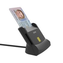 nfc도어락 상가도어락 Wiisdatek USB 2.0 스마트 카드 리더 메모리 ID Bank EMV IC 칩 리더/라이터 용, 01 white