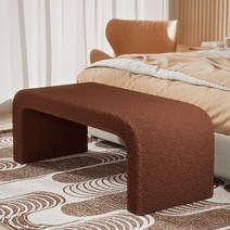 베드벤치 침대스툴 배드벤치 대기 보조테이블 베드 벤치 침대, (카라멜) 램스울 40×40×43cm 벤치