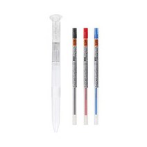 유니 스타일핏 3색 홀더(클리어)+블랙 레드 블루 리필심, 1세트(0.38mm)