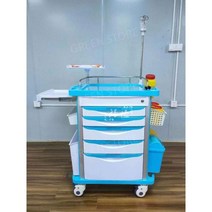 병원용 수납 수납카트 드레싱카트 트롤리 병원 카트 의료용 치과 웨건 응급처치 도구, 회색구급차750