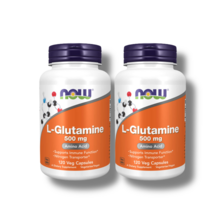 NOW Foods L 글루타민 500mg 120캡슐 x2병 L-Glutamine, 120정, 2통, 120정