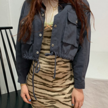 쏘유마켓 쏘유마켓 여자 루즈핏 크롭 포켓 스트링 야상 재킷 (6075859)