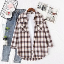 Happy shopping 아일랜드 여성 카라넥 체크무늬 셔츠 A 439
