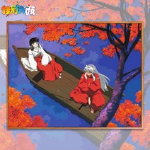 이누야사 이누야사 셋쇼마루 반요 그림 유화 초상화 명화 그리기 색칠하기 DIY 페인팅 페인트 벽걸이, O + 40x50 내틀 2.5cm 두께