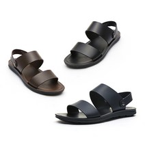 마쯔 남성 소가죽 더블 스트랩 샌들 2.3cm LCMW65M126