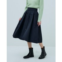 22FW 네이비 폴리 이밴드 플레어 스커트 HSSK2C752N2