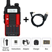 Baofeng 전문 워키 토키 UV-10R 10W 128 채널 VHF UHF 듀얼 밴드 2Way CB 햄 라디오 UV 10R, 05 Add USBCH_03 American