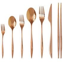 럭셔리 모던 로즈골드 로사 커트러리 시리즈 글램핑 펜션수저 펜션포크, 디저트스푼