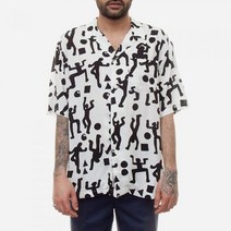 칼하트WIP I024569 S/S WORLD PARTY SHIRT-WORLD PARTY PRINT WHT-BLK