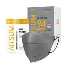 다나마스크 KF94 에어숨 컬러마스크 대형 100매, 50개입, 2개, 진한회색
