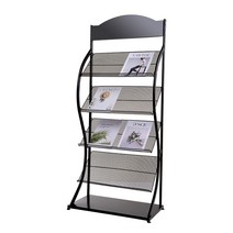 잡지 선반 디스플레이 책꽂이 신문 전단지 CD 랙, 뉴 와이드 50 블랙 플랫