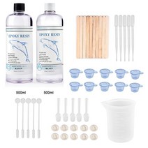 레진아트 11 AB 에폭시 수지 접착제 키트 높은 크리스탈 세트 DIY 금형 보석 만들기 용품 100g200g400g500g1000g, 02 A500gB500g sets