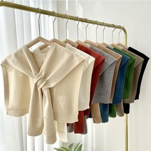 가을 봄 간절기 심플 숄 데일리 니트 케이프 레이어드 힙커버 가디건 머플러 망토 페이크 숄 레깅스 커버