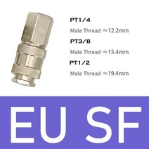 유럽 표준 EU 유형 공압 피팅 퀵 커플 링 커넥터 커플러 공기 압축기 SM PM SP PP SH PH SF PF 1 개, 1/2