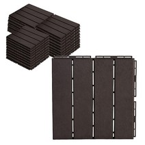 LAUREL CANYON AsterOutdoor 인터로킹 데크 타일 플라스틱 방수 야외 바닥재 30.5cm x 30.5cm(12인치 12인치) 파티오 정원 수영장 실내 실외용 2, Deck Tile, Brown