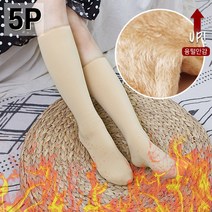 다살라 여성용 겨울 융털 기모 장목 양말