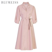 [블루레이스] 핀턱디테일7부소매원피스_BKS1OP3501