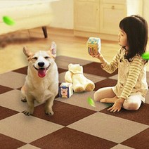 강아지 고양이 미끄럼방지 거실 조립 매트 사무실 베란다 애견 반려견 바닥 매트 패드 카페트, 아이보리