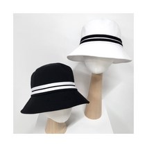 여성 골프 모자 배색 벙거지 썬캡 얼굴소멸 버킷햇, 베이지, FREE, 두줄라인모자