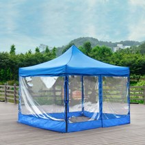 딕스포츠 캐노피 천막 풀세트 사이즈 7종 (끈타입천막), 2.5x3.75, 프레임+지붕+투명4면세트, 브라운