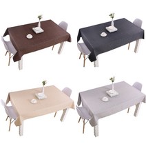 우아한클릭 고급 린넨 식탁보 테이블보, 모카브라운, 170x130cm