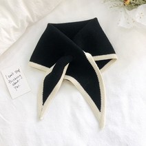 울 스카프 울실크 여자 목도리 가을 머플러 삼각숄 봄 쁘띠 여성숄 예쁜 유니폼 간절기 목 연출 단색 스카프 블랙