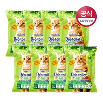 LG유니참 데오토일렛 녹차함유 소취항균 고양이 화장실 모래 4L x 8팩, 단품