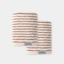 페이스 타월 - 2P - 아몬드 스트라이프, 없음