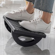 몽땅겟 사무실 컴퓨터 책상 발받침대 커브형, 블랙