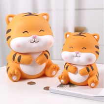 호랑이 저금통 귀여운 특이한 지폐/동전 예쁜 저금통, 눈 감은 호랑이, 소형