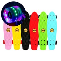 크루져 보드 LED 스케이트 숏보드 페니보드 56cm, 옐로우