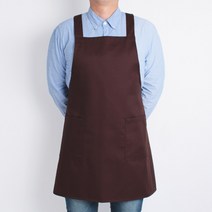 라미아스텔라 빅사이즈 생활 방수 H형 카페 바리스타 앞치마 L, 브라운