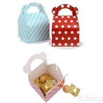 귀여운 칼라 미니 손잡이 쿠키 초콜릿 선물 종이 박스 상자, 라인