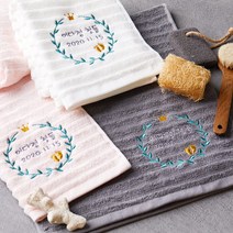 소프트터치 첫돌 답례품수건 월계수자수 (데일리퓨어), 1매, 데일리퓨어115g_화이트